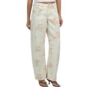 CALI1850 Floral Print Barrel Pants